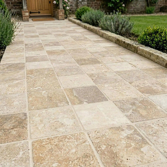 Pavé en TRAVERTIN RUSTIC MIX Minéral pierre naturelle