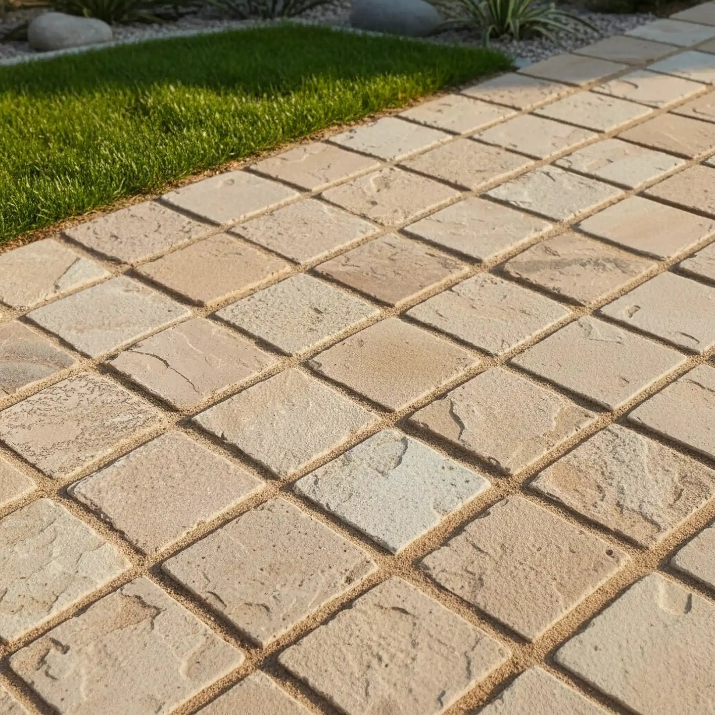 Pavé en grès KANDLA BEIGE Minéral pierre naturelle