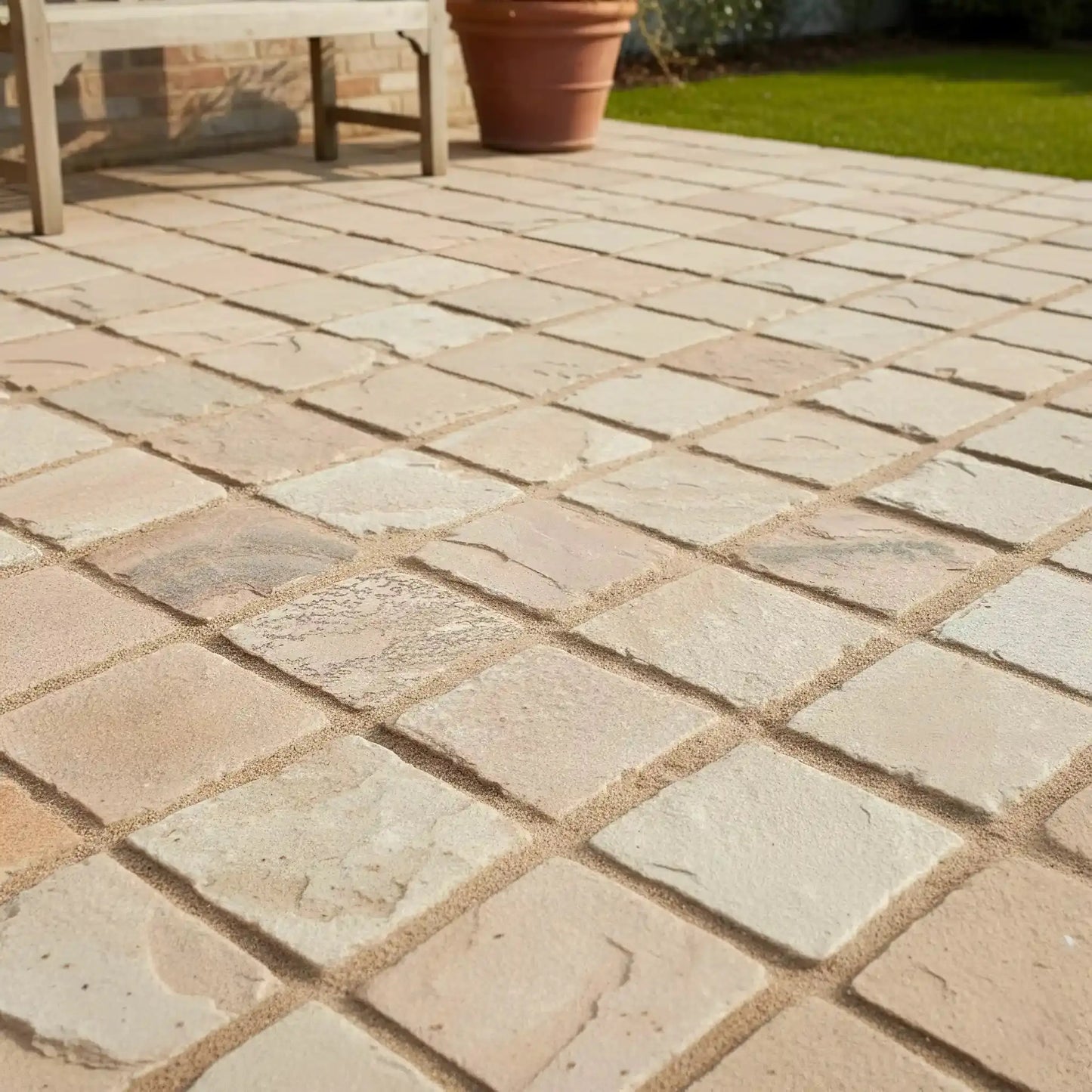 Pavé en grès KANDLA BEIGE Minéral pierre naturelle