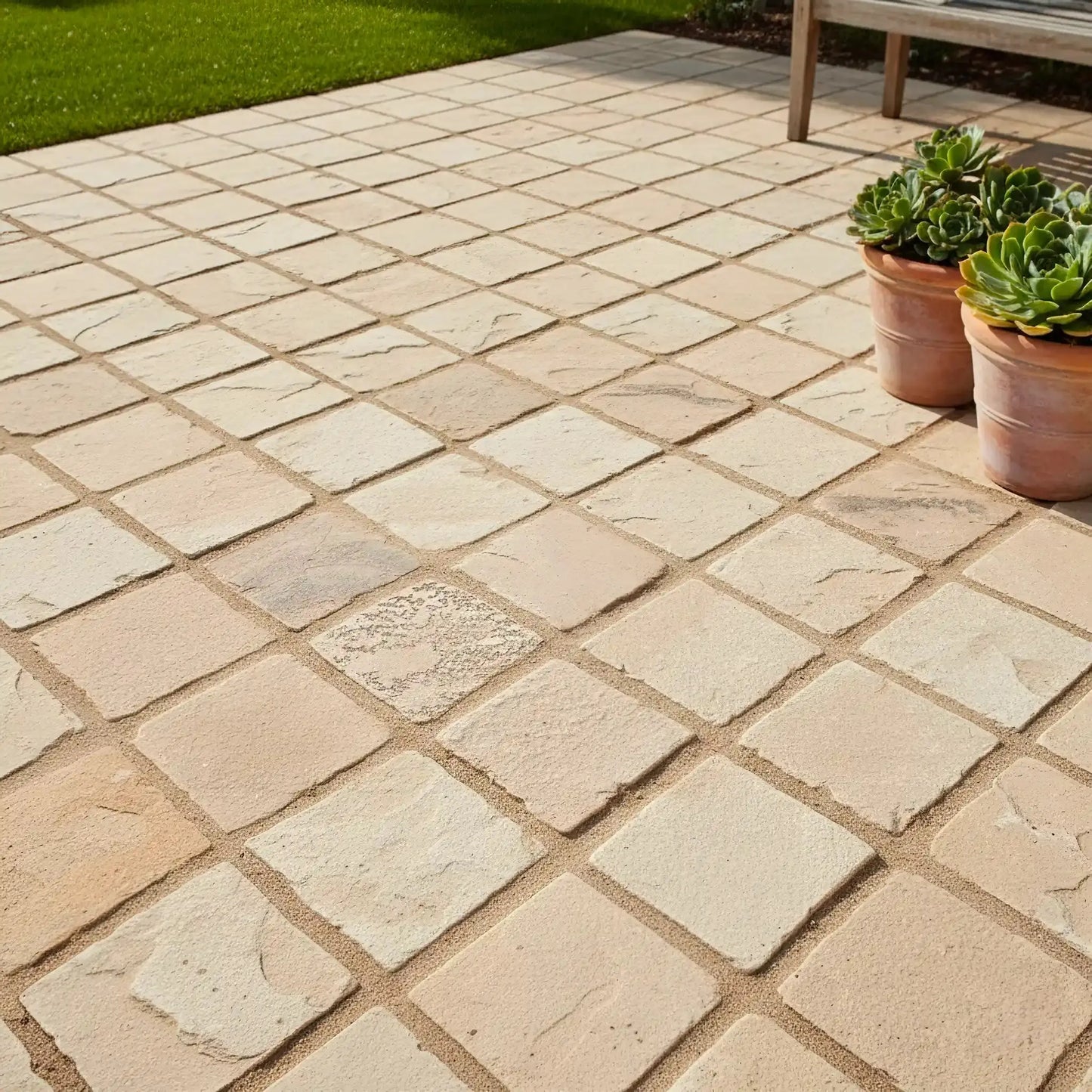 Pavé en grès KANDLA BEIGE Minéral pierre naturelle