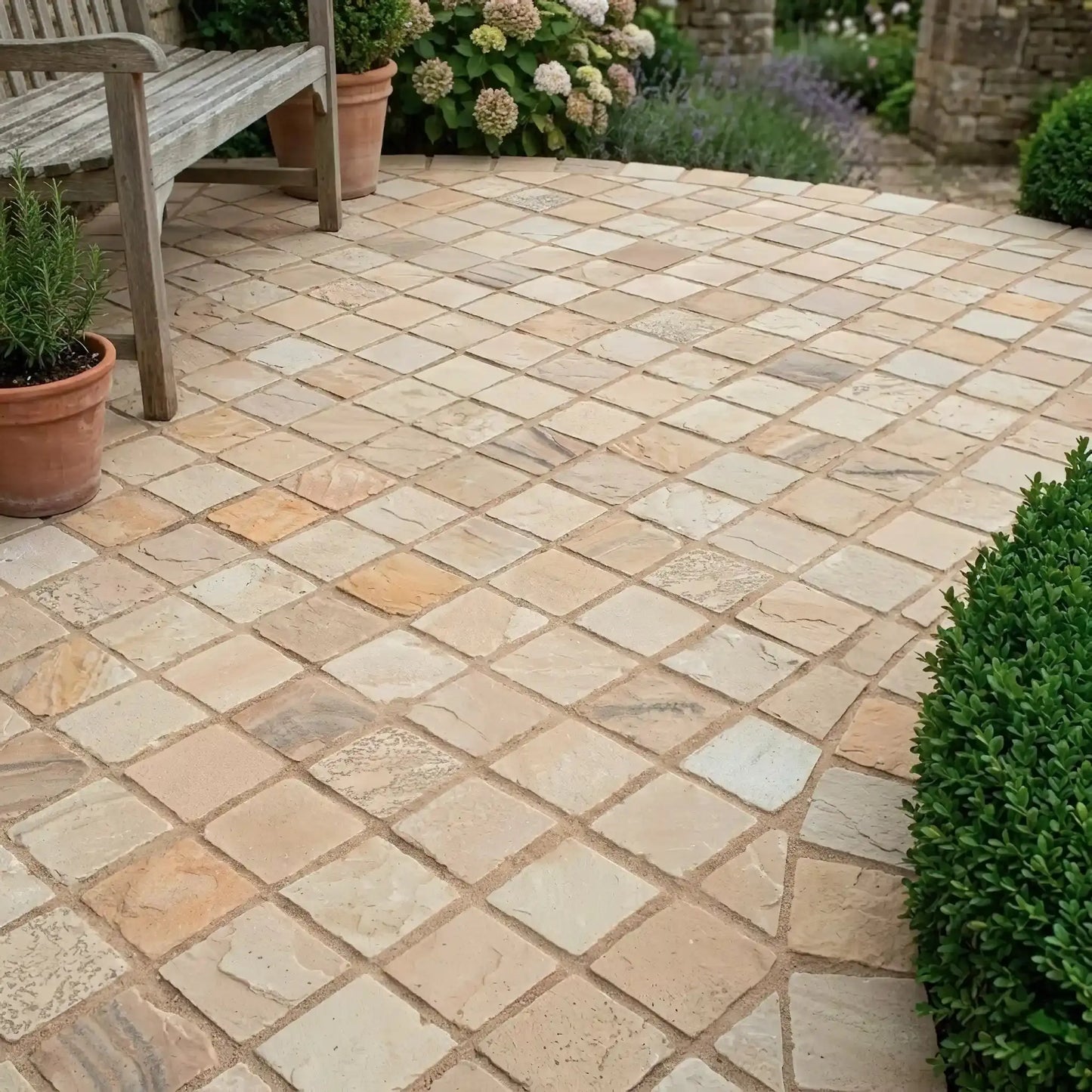 Pavé en grès KANDLA BEIGE Minéral pierre naturelle