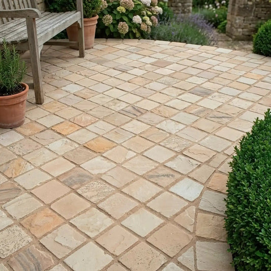 Pavé en grès KANDLA BEIGE Minéral pierre naturelle