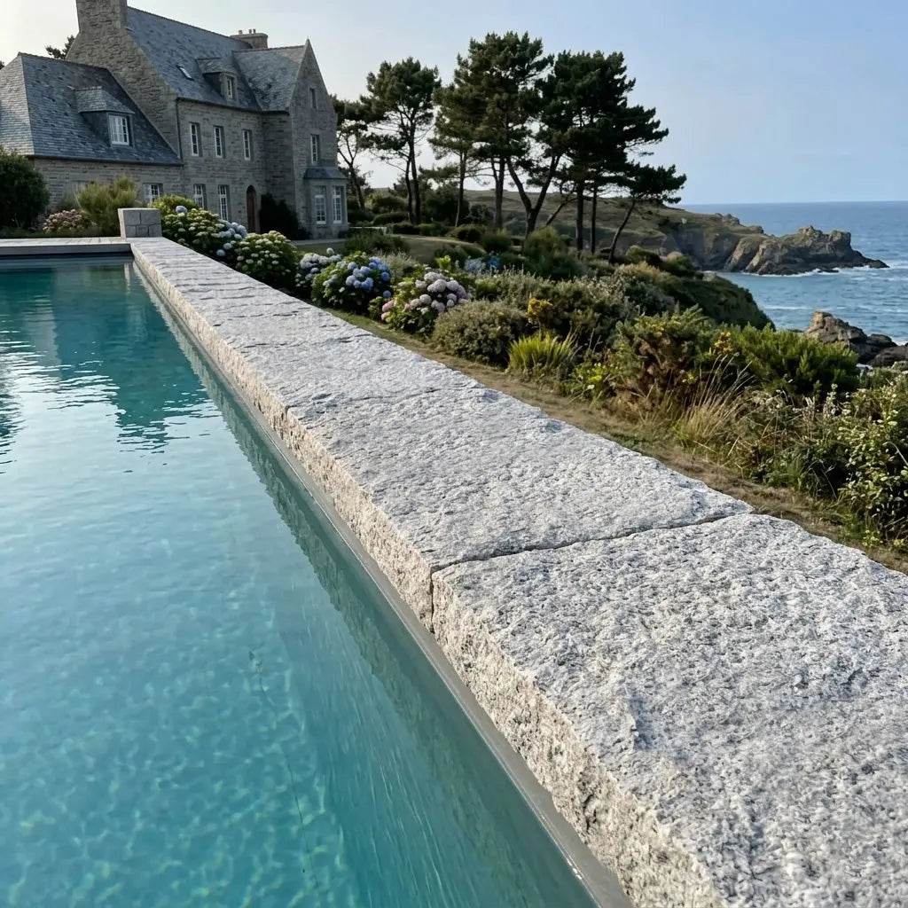 Margelle massive en granit SILVERSAND Minéral pierre naturelle