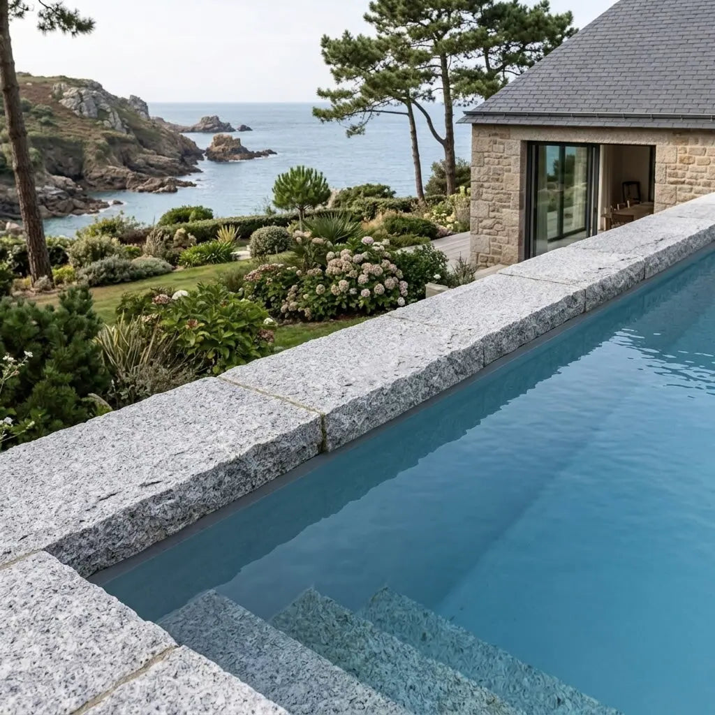 Margelle massive en granit SILVERSAND Minéral pierre naturelle