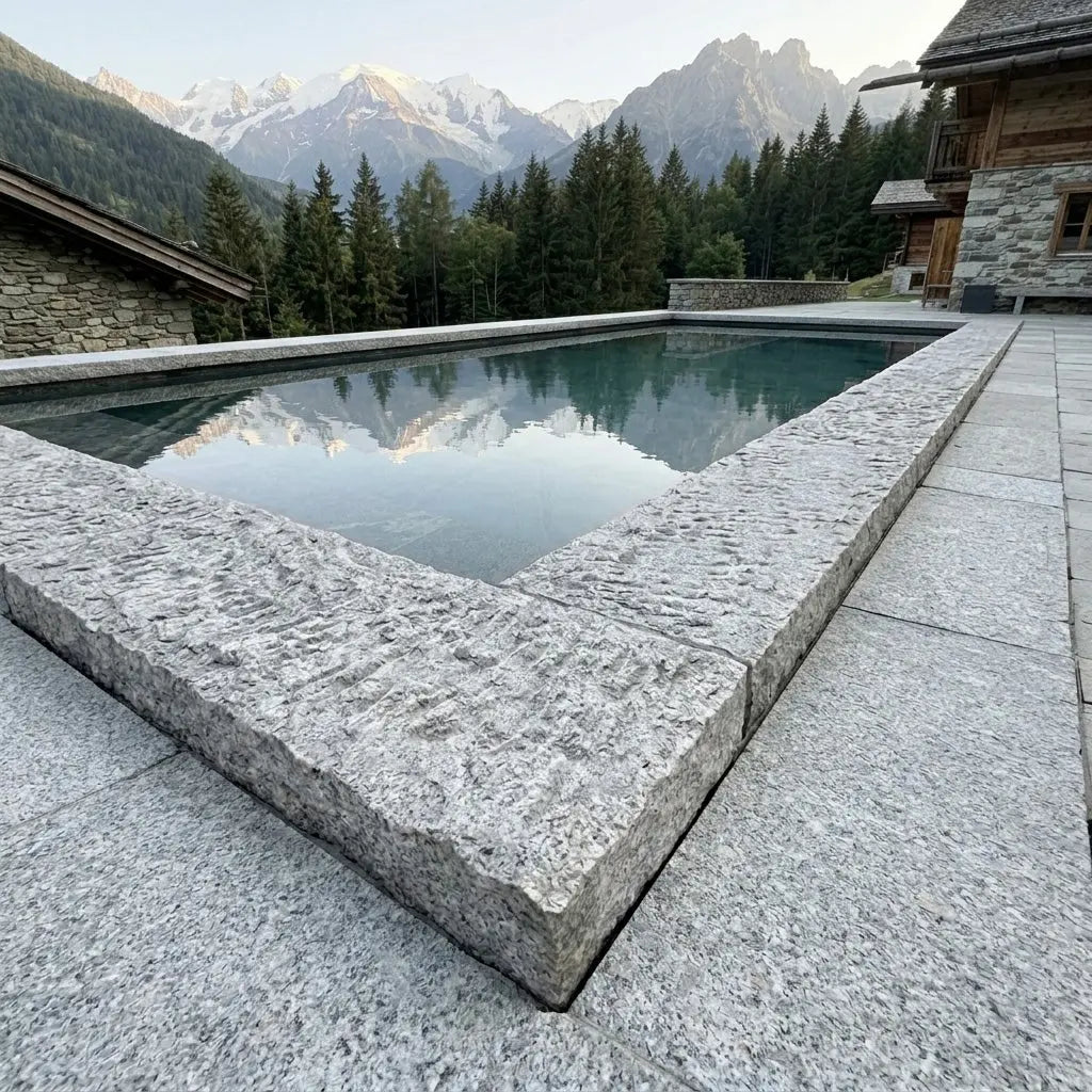 Margelle massive en granit SILVERSAND Minéral pierre naturelle