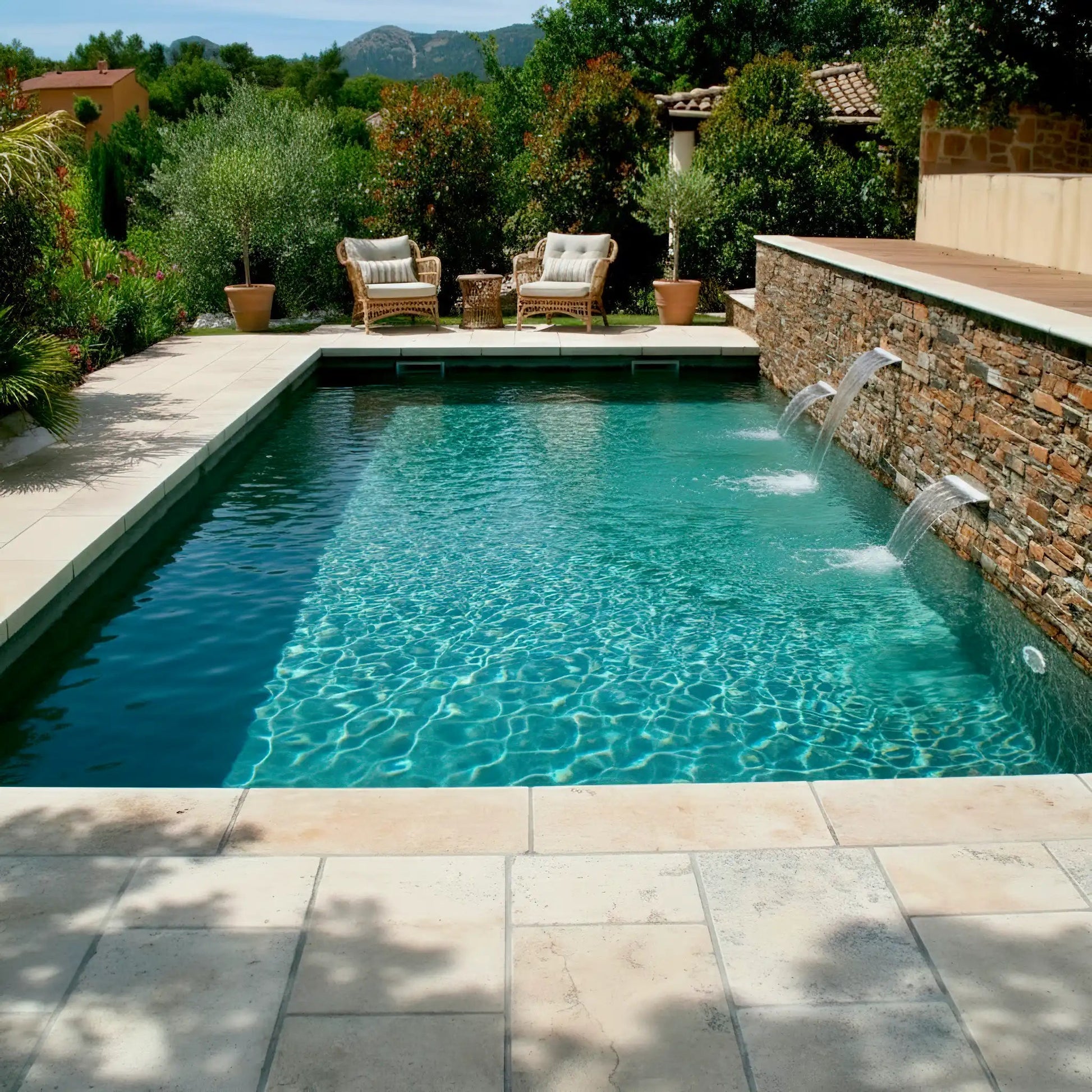 Margelle en TRAVERTIN MIX - Épaisseur 5 cm Minéral pierre naturelle