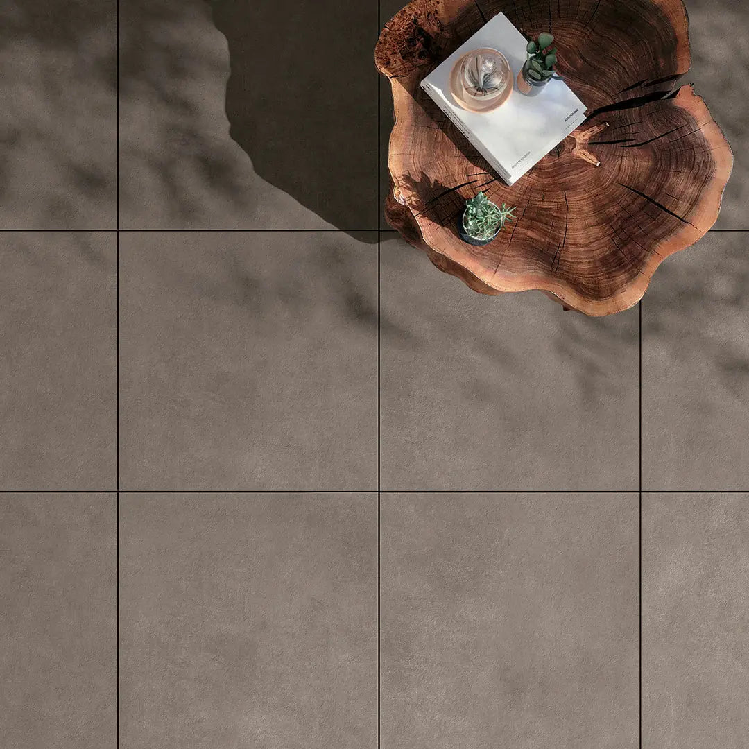 Carrelage extérieur effet béton CHAMOIX - 2 cm Minéral pierre naturelle