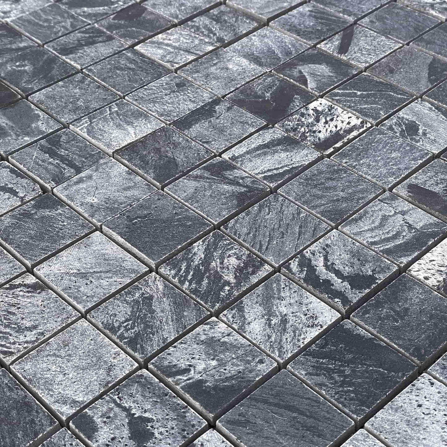 Mosaïque en QUARTZITE TITANE - 4,8x4,8 cm