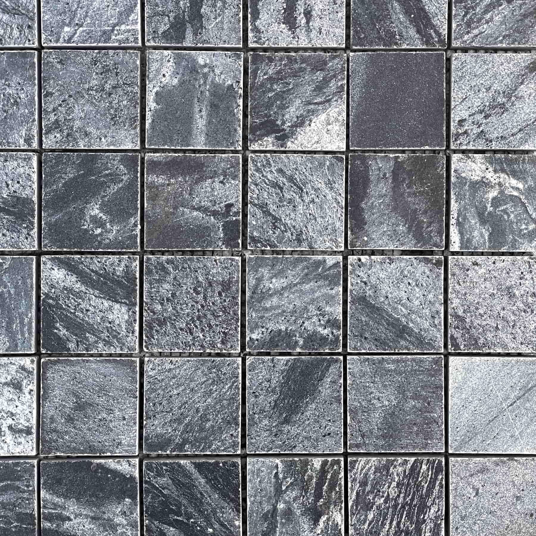 Carreaux de pavage en ardoise noire naturelle en motif ançais pour décoration