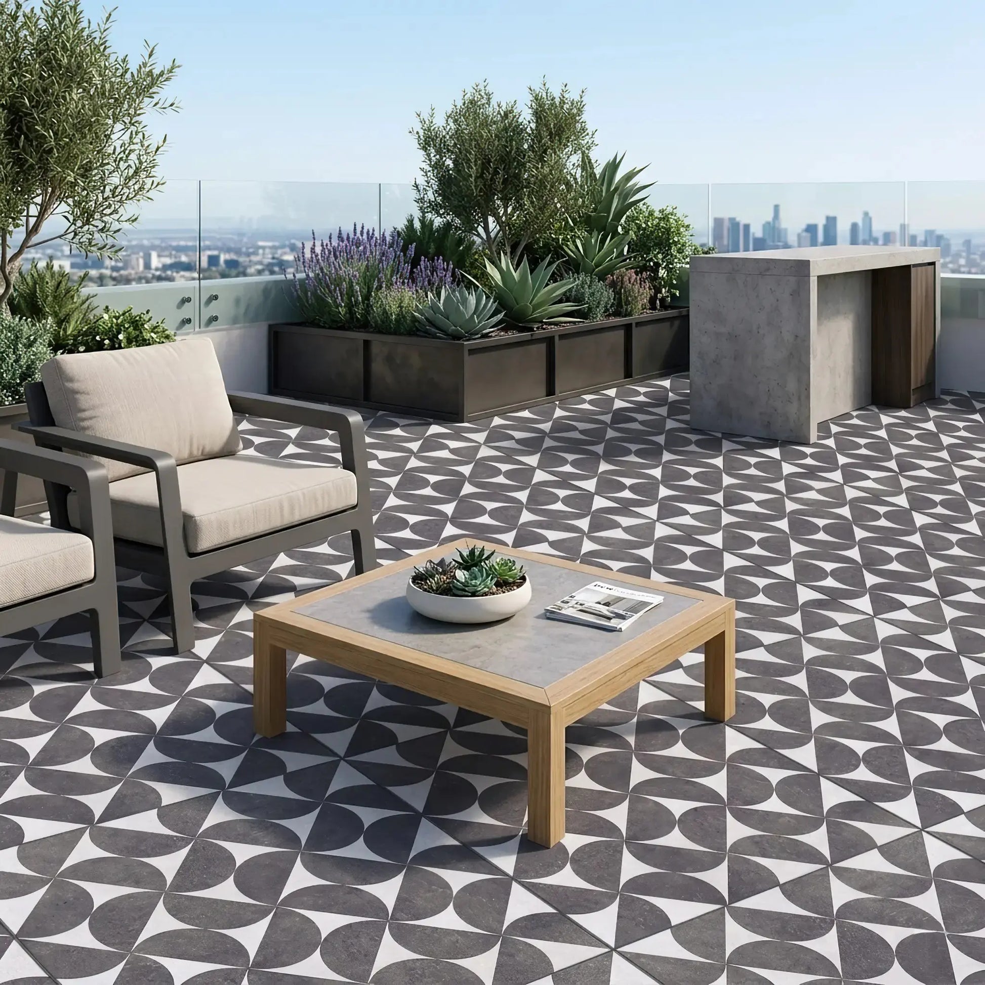 Carrelage extérieur DESIGN CONICAL - 60 x 60 x 2 cm Minéral pierre naturelle
