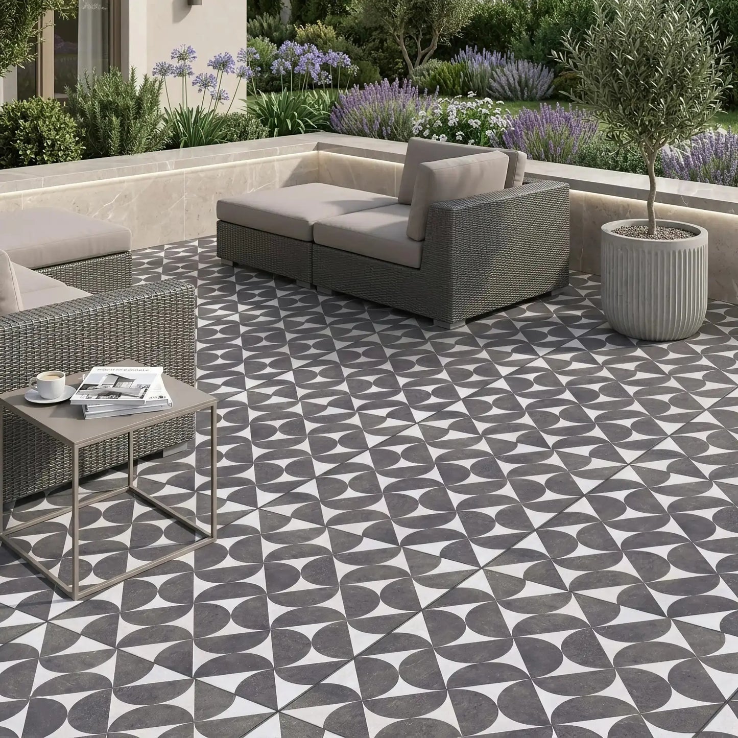 Carrelage extérieur effet pierre CONICAL - 60 x 60 x 2 cm Minéral pierre naturelle
