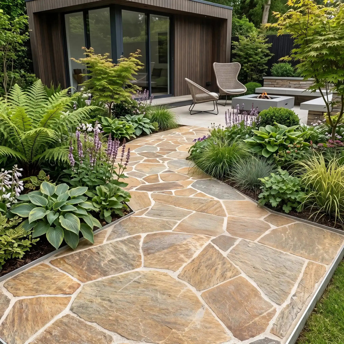 Opus Incertum en GNEISS BEIGE Minéral pierre naturelle