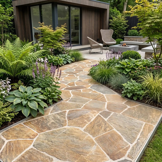 Opus Incertum en GNEISS BEIGE Minéral pierre naturelle