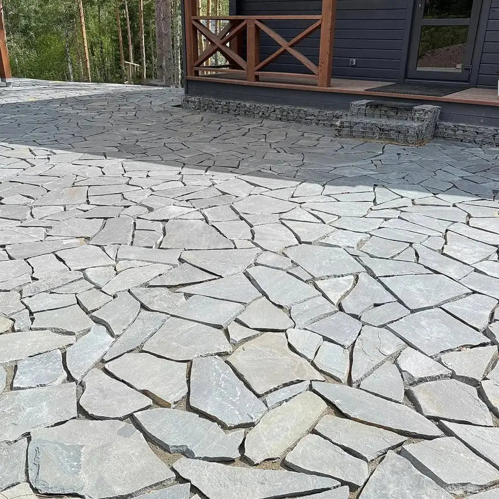 Opus Incertum en KANDLA GREY Minéral pierre naturelle