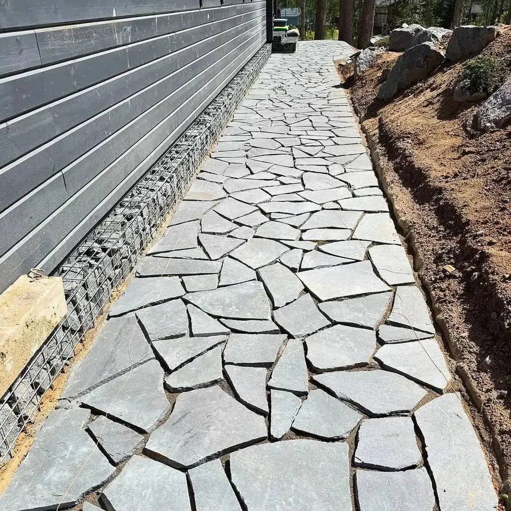 Opus Incertum en KANDLA GREY Minéral pierre naturelle