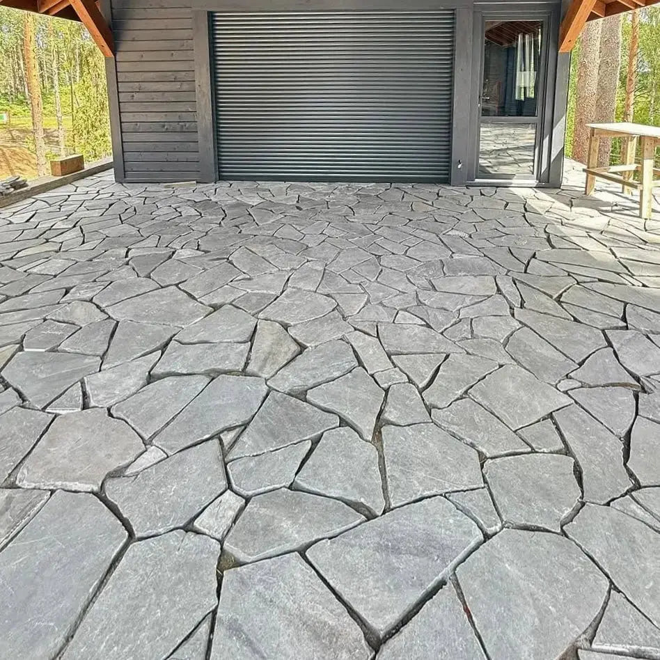 Opus Incertum en KANDLA GREY Minéral pierre naturelle