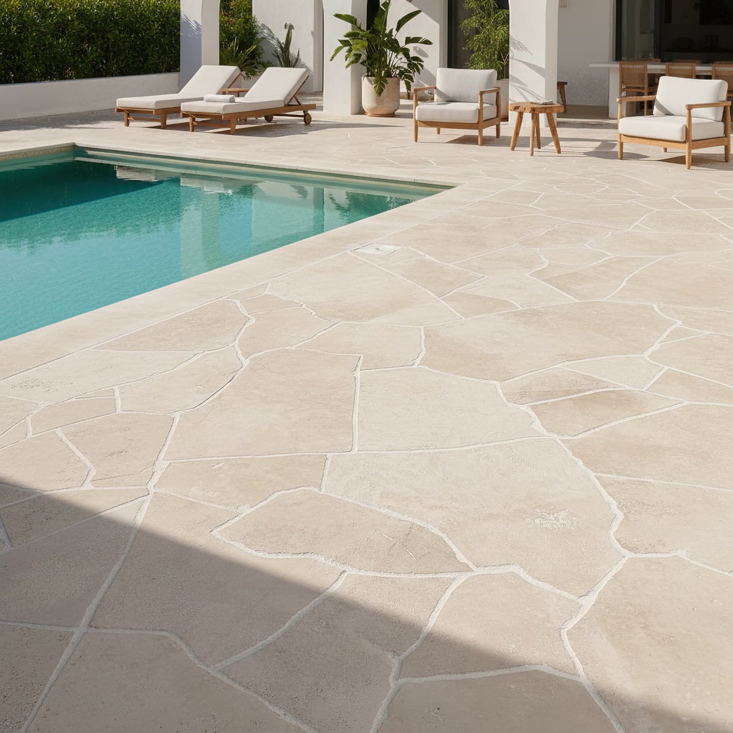 Opus Incertum en TRAVERTIN - Grand format Minéral pierre naturelle