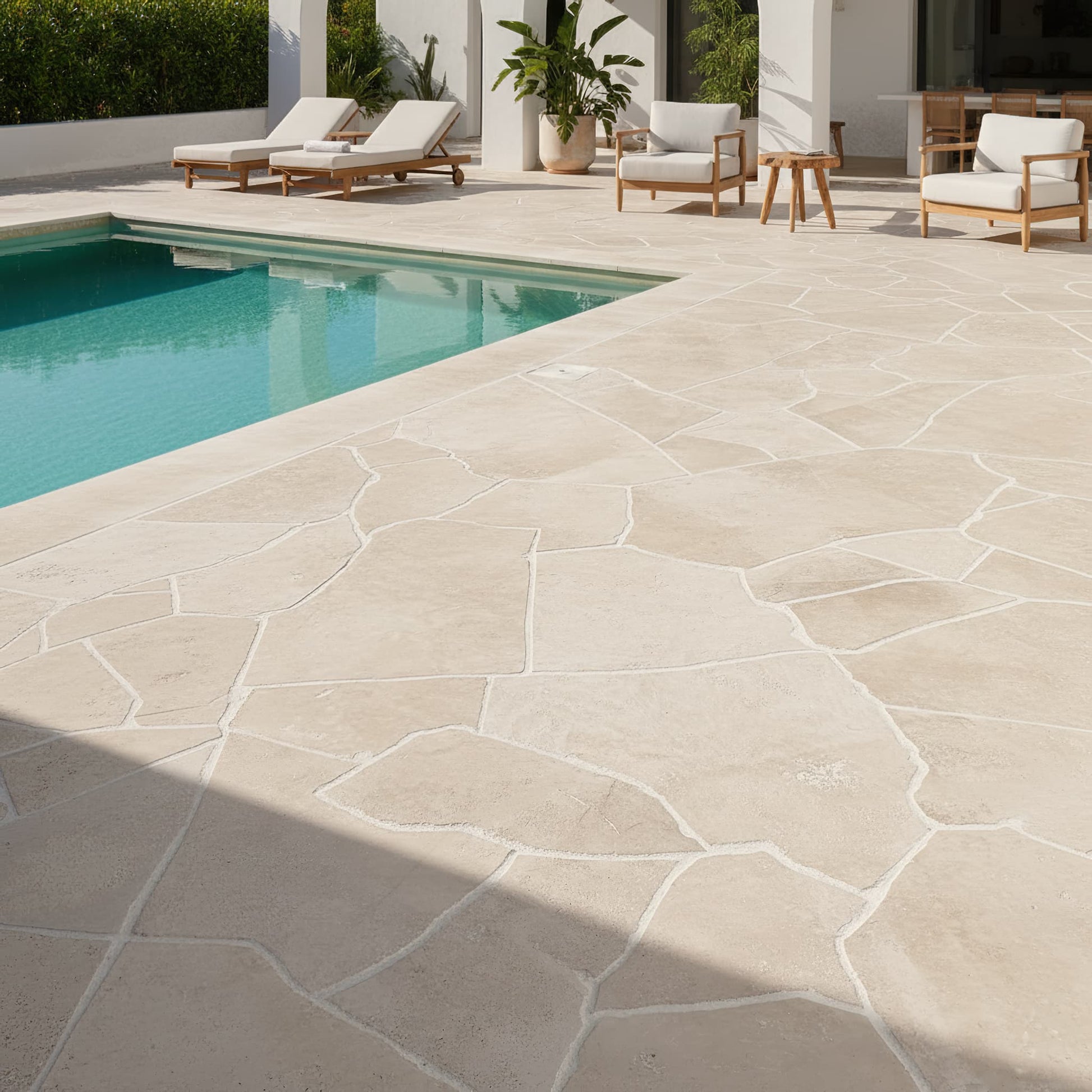 Opus Incertum en TRAVERTIN - Grand format Minéral pierre naturelle