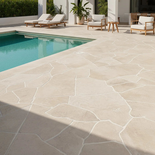 Opus Incertum en TRAVERTIN - Grand format Minéral pierre naturelle