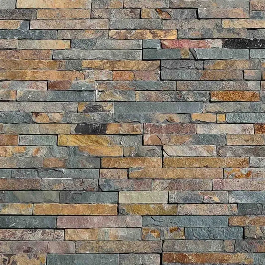 Parement précollé en SCHISTE FERRUGEM Minéral pierre naturelle