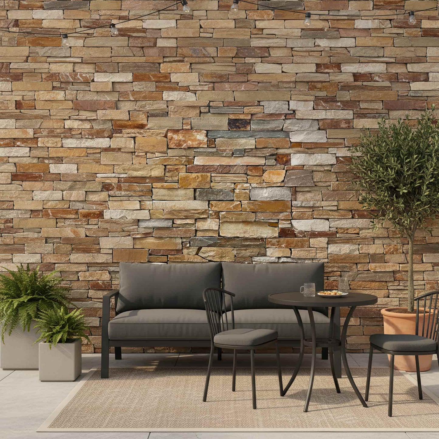 Parement QUARTZITE HONEY - Préassemblé Minéral pierre naturelle