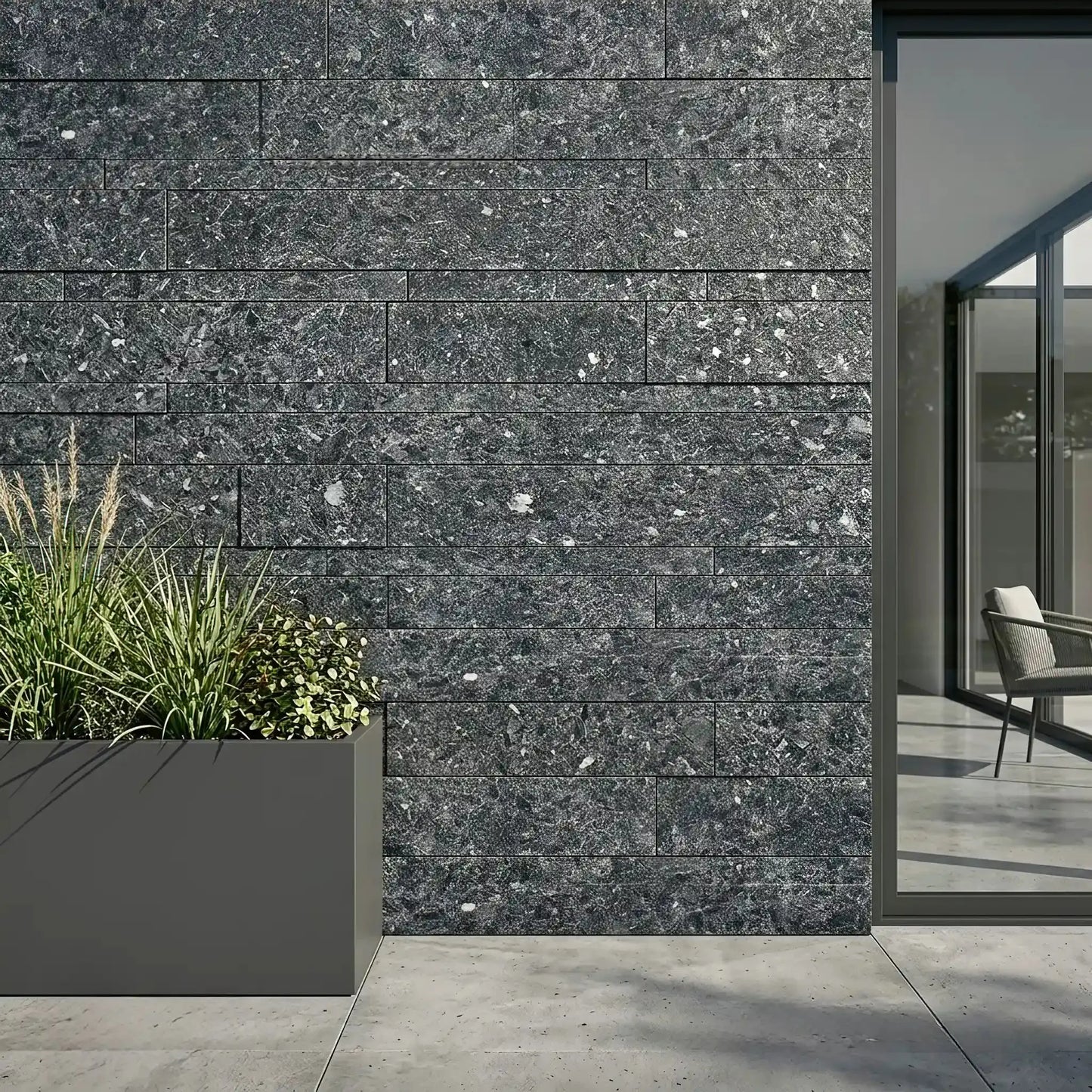 Parement en granit JADE BLACK Minéral pierre naturelle