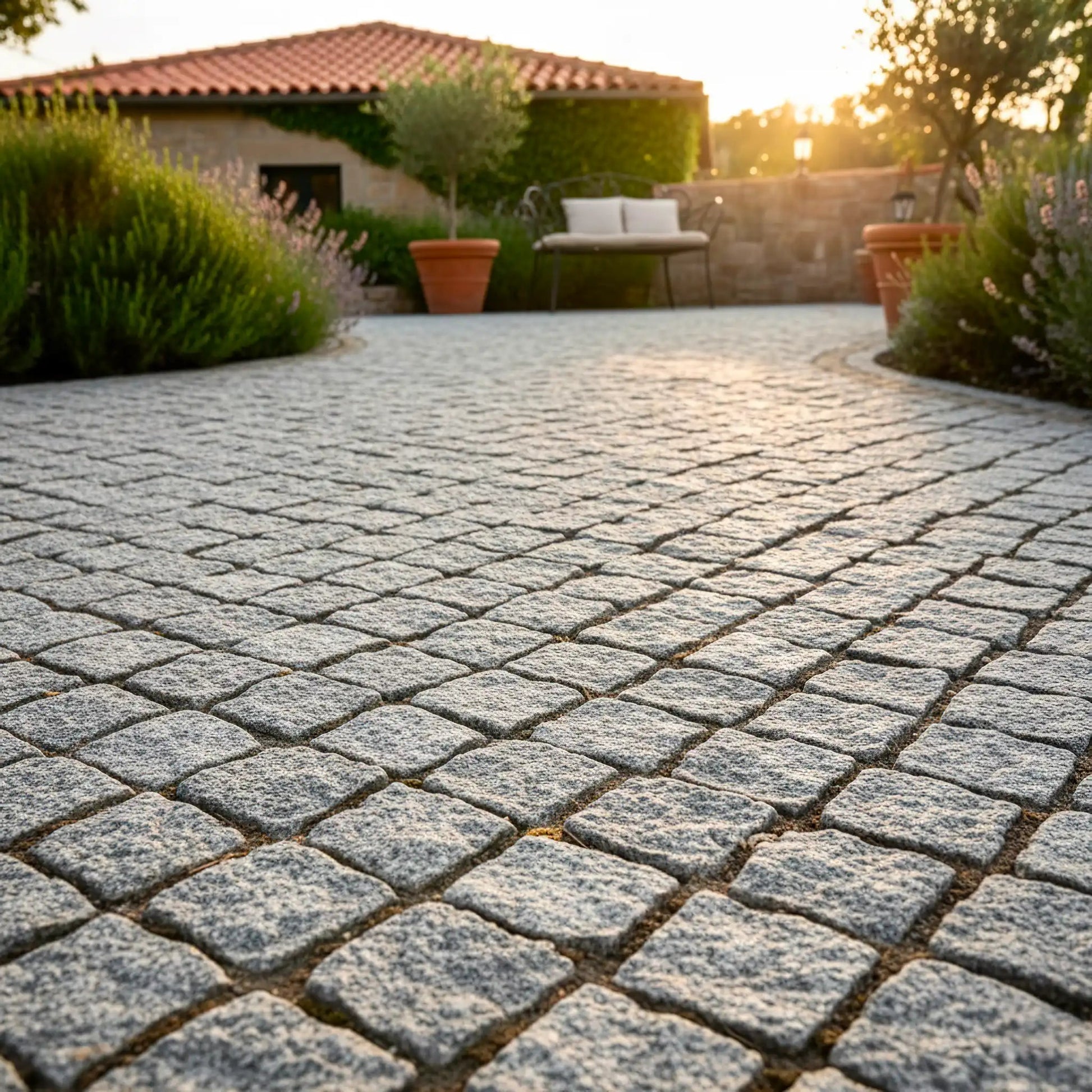 Pavé en granit SILVERSAND Minéral pierre naturelle