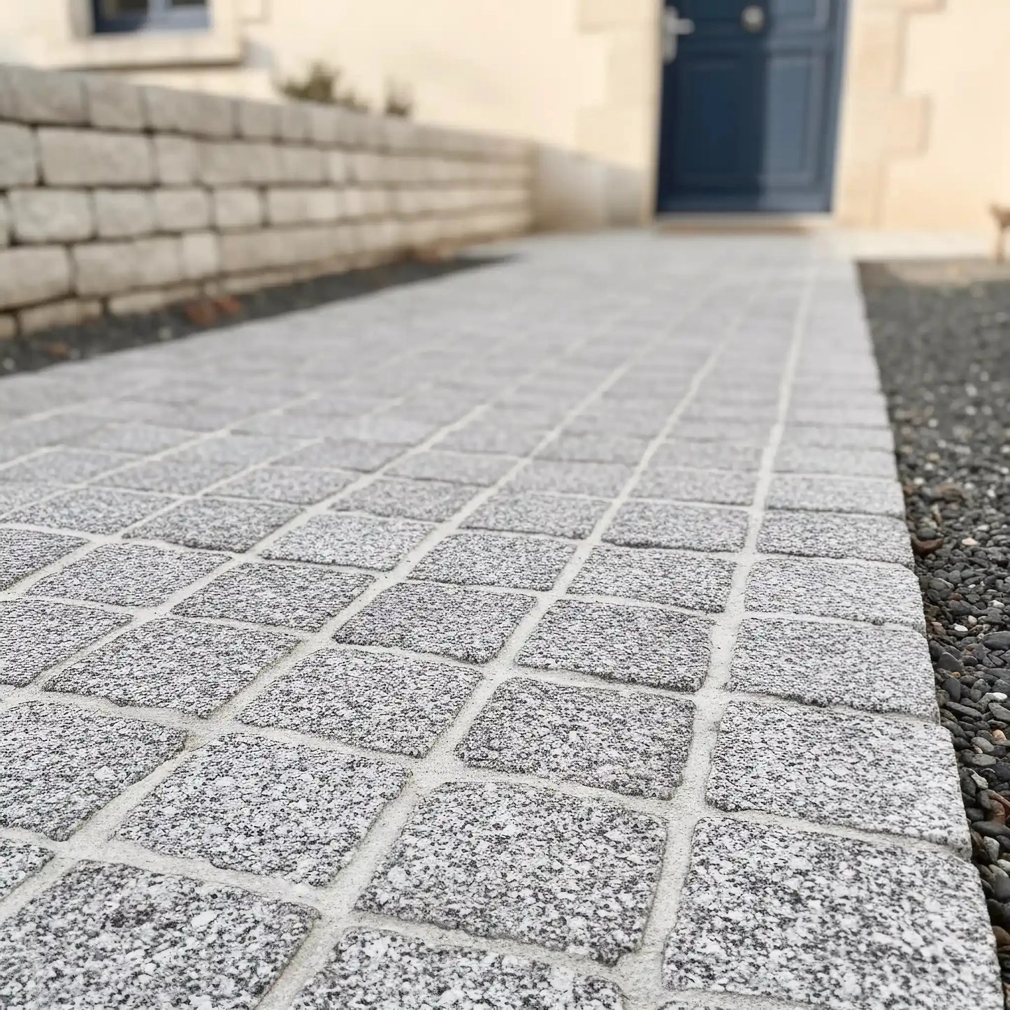 Pavé en granit SILVERSAND Flammé Minéral pierre naturelle