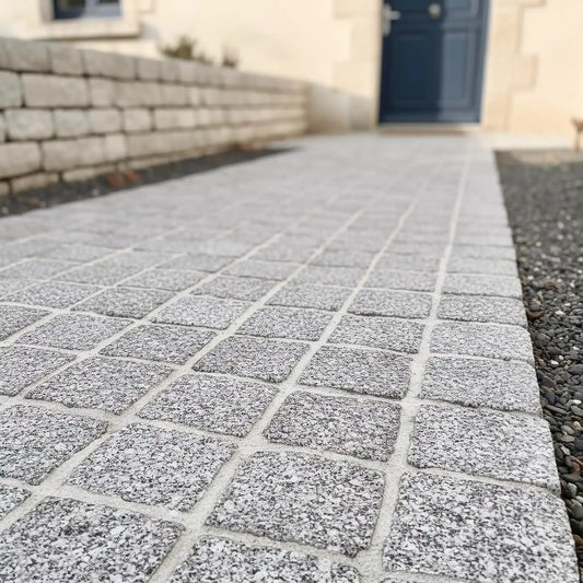 Pavé en granit SILVERSAND Flammé Minéral pierre naturelle