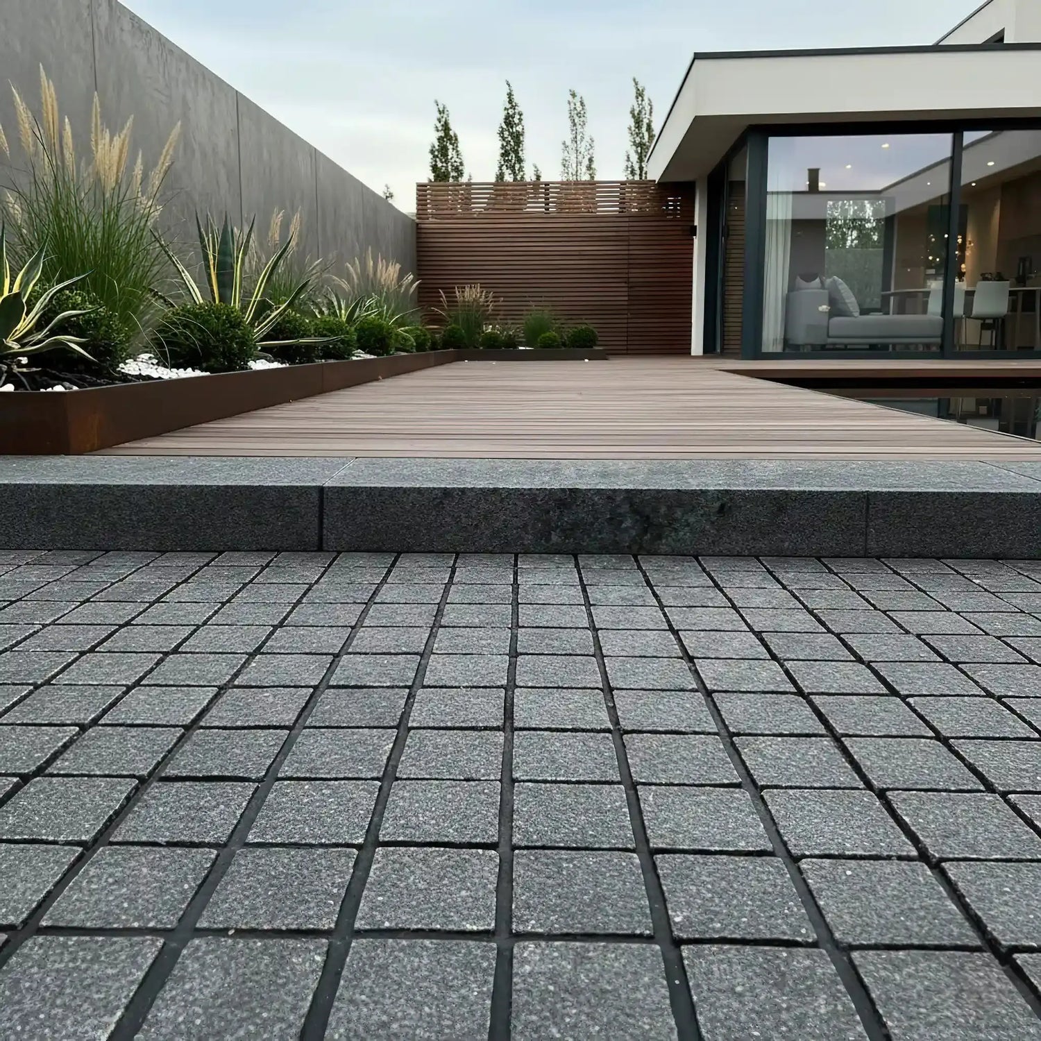 Pavé en granit JADE BLACK Minéral pierre naturelle