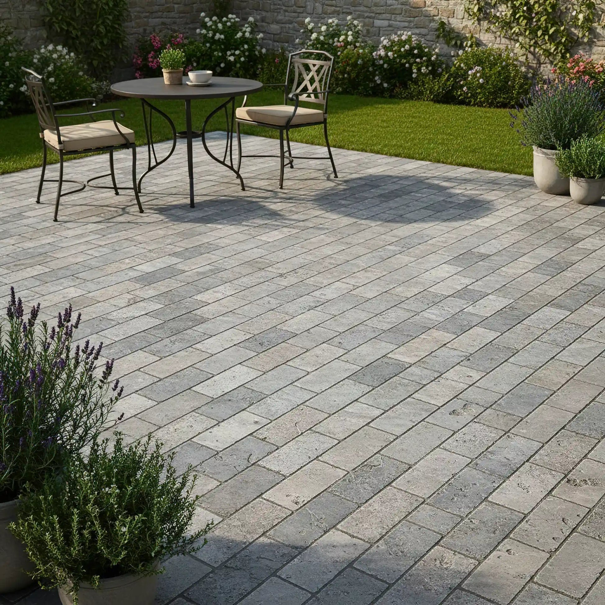 Pavé en TRAVERTIN SILVER Minéral pierre naturelle