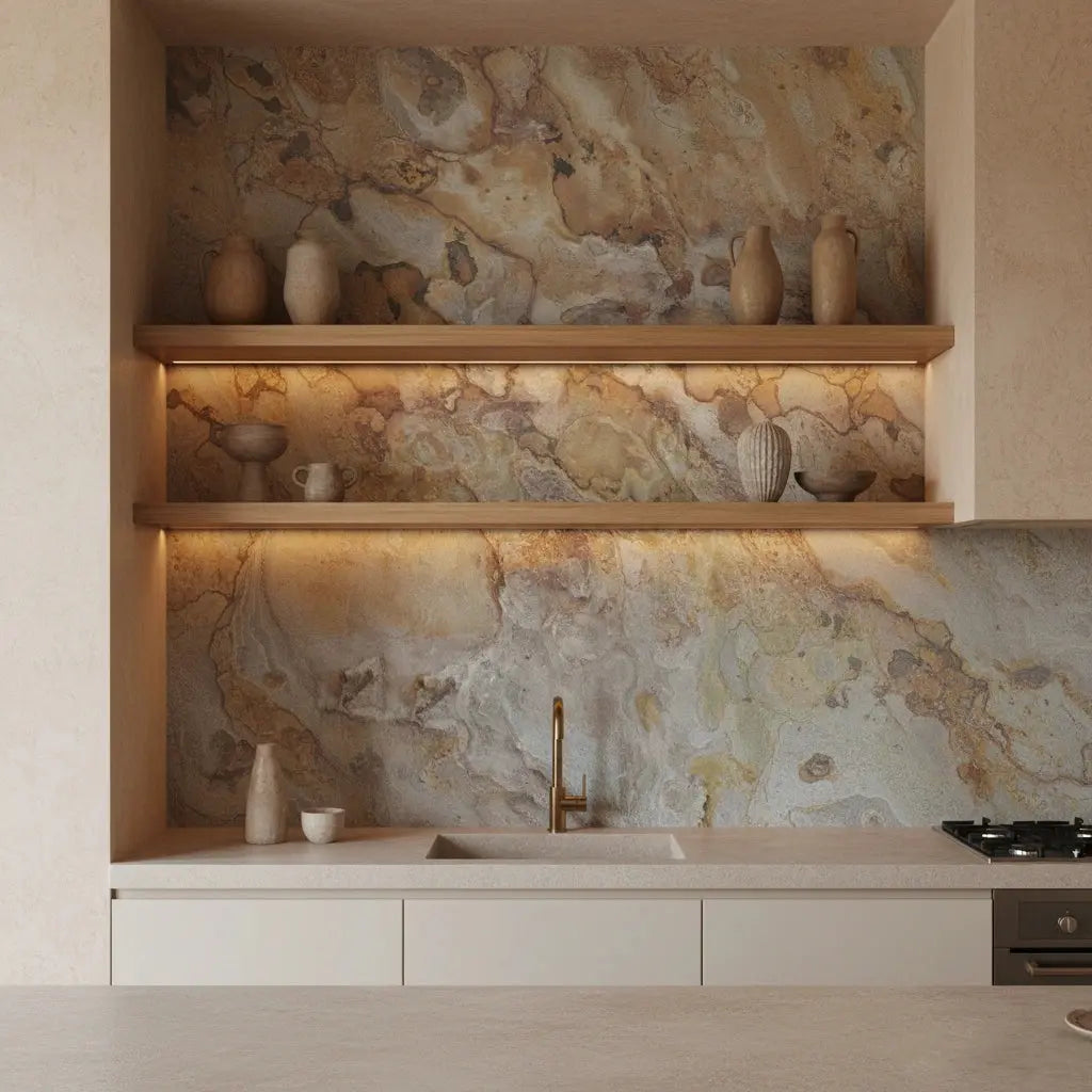 Feuille de pierre naturelle PEACOCK Minéral pierre naturelle