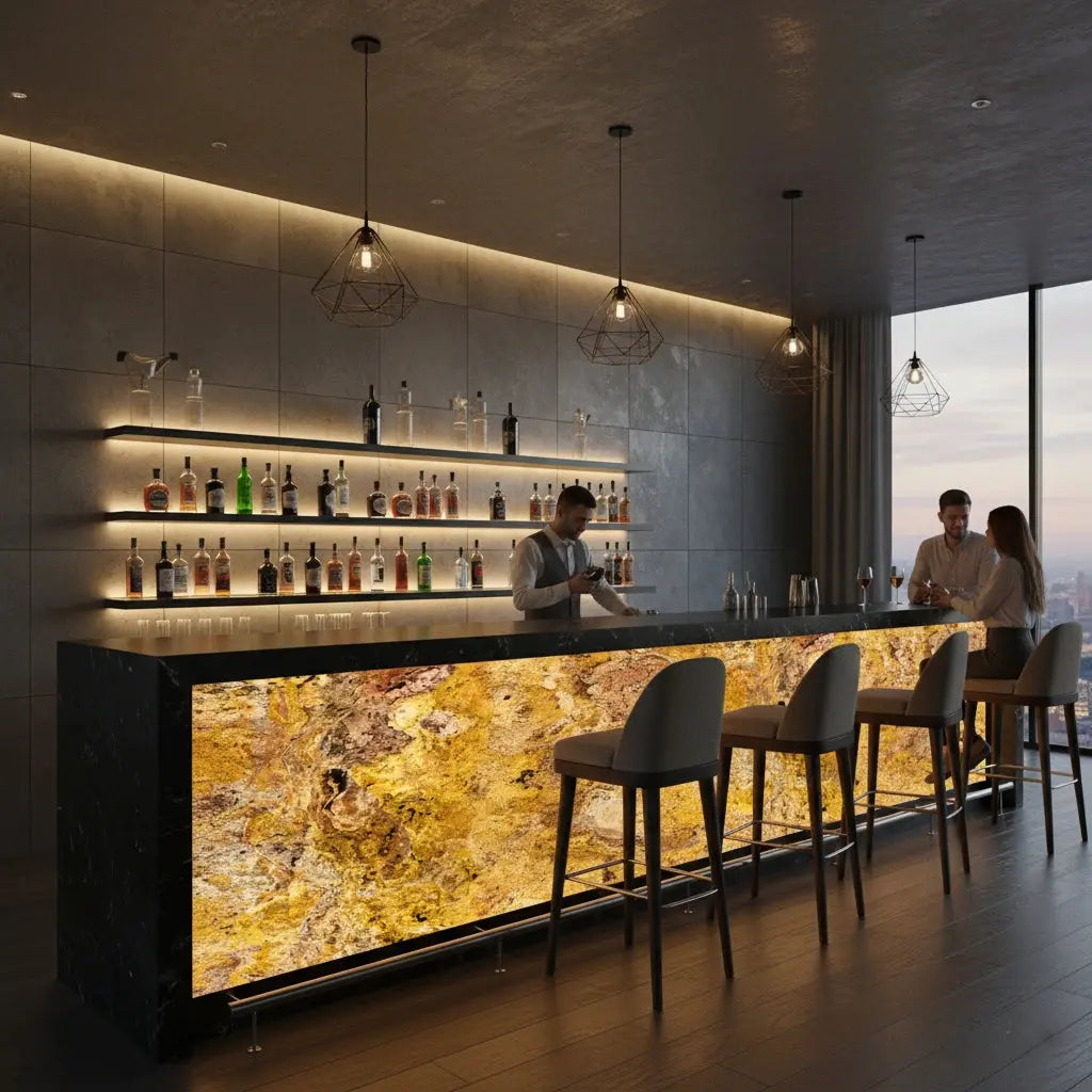 Feuille de pierre naturelle PEACOCK translucide Minéral pierre naturelle