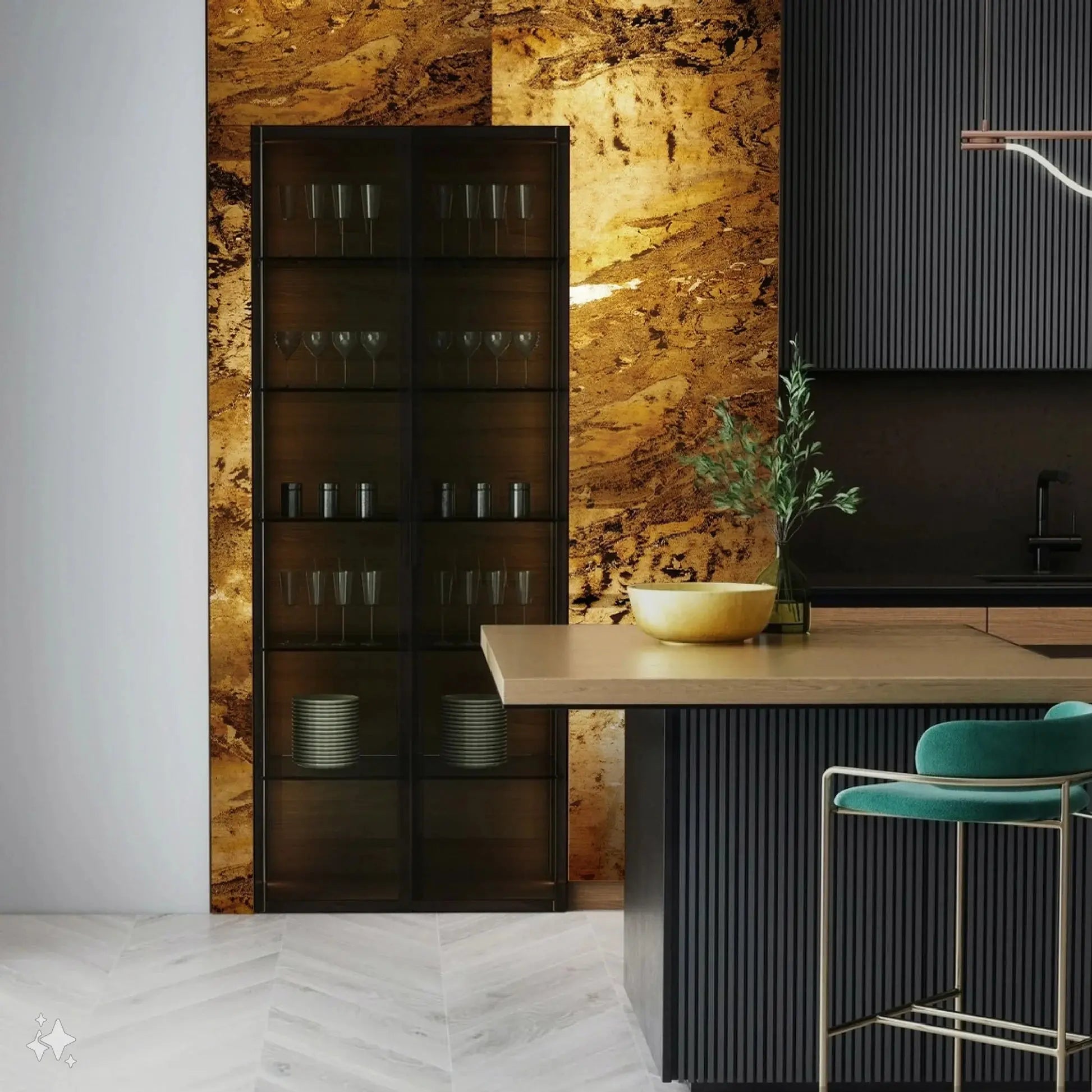 Feuille de pierre naturelle PEACOCK translucide Minéral pierre naturelle