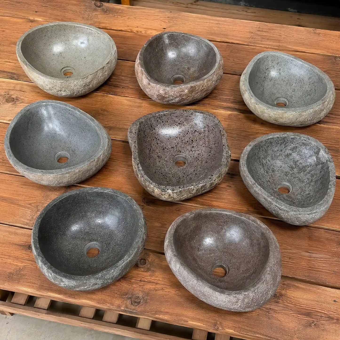 Vasque en GALET DE RIVIÈRE - petit modèle Minéral pierre naturelle