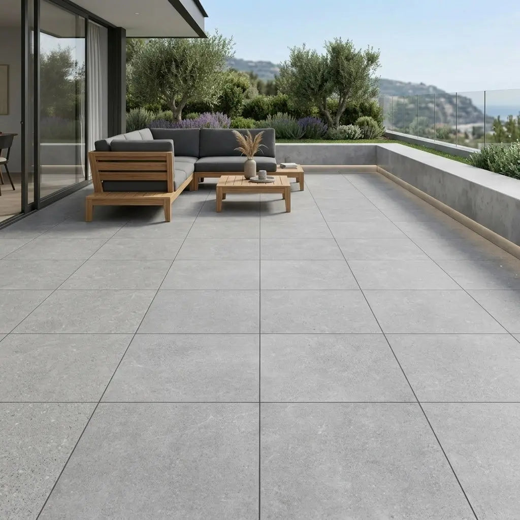 Carrelage extérieur effet pierre PRO PI 03 GREY - 60 x 60 x 2 cm Minéral pierre naturelle