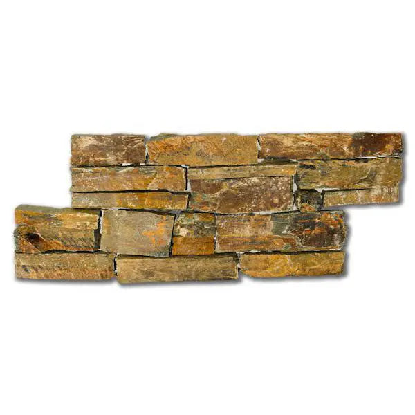 Parement SCHISTE FERRUGEM - Préassemblé + Angles Minéral pierre naturelle