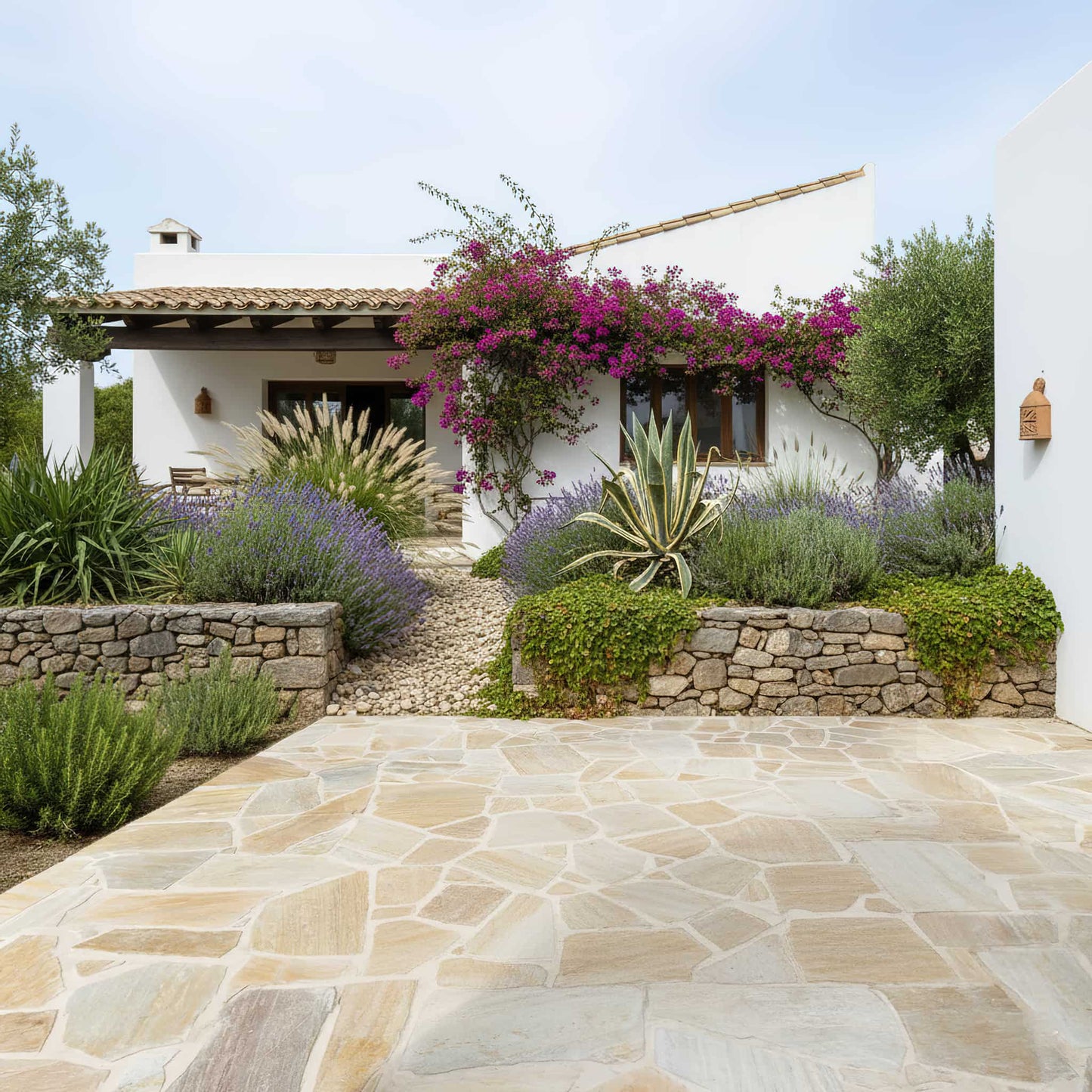 Opus Incertum en QUARTZITE NOBLE Minéral pierre naturelle