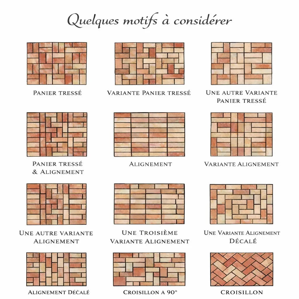 Tomette rectangulaire fine 30x8 cm - Terre cuite artisanale pleine masse Minéral pierre naturelle