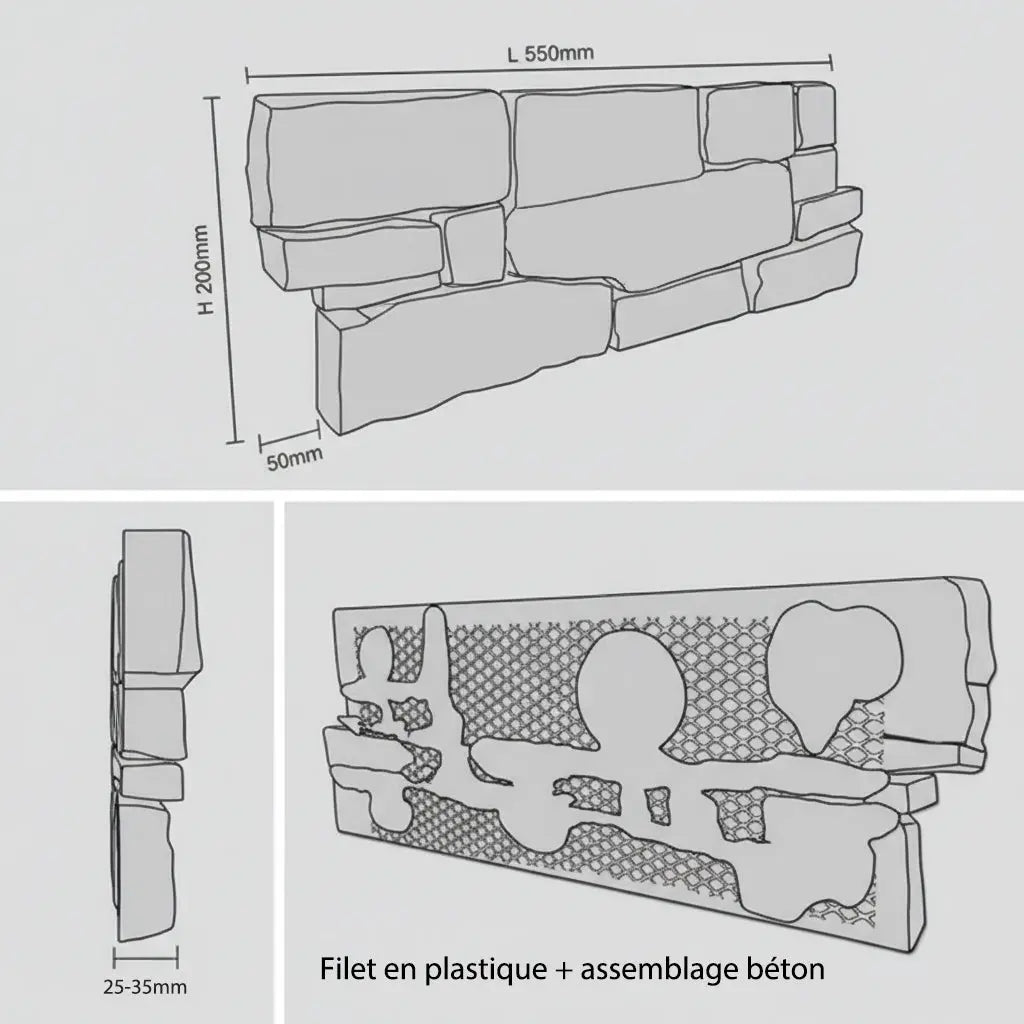 Parement QUARTZITE HONEY - Préassemblé Minéral pierre naturelle