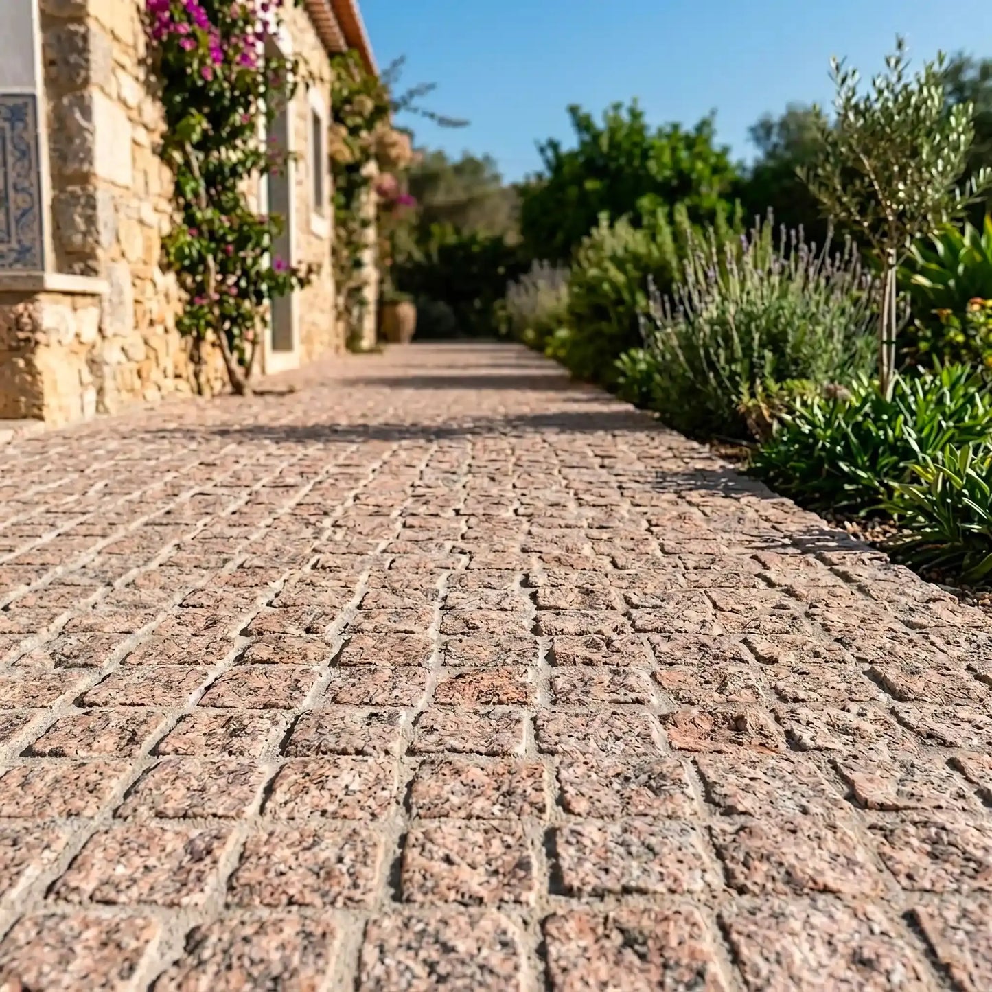 Pavé en granit ROSA DORA naturel Minéral pierre naturelle