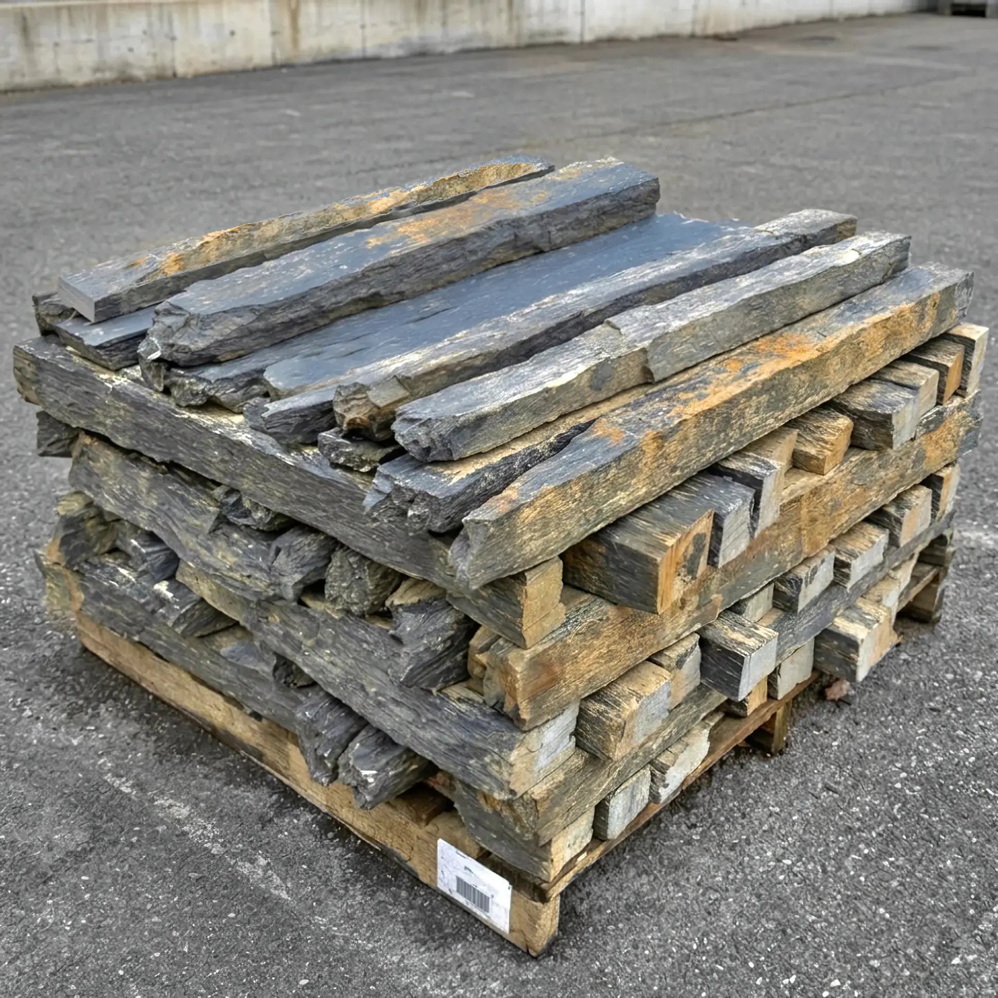 Palissade en schiste BLACK SLATE AZUL bords bruts Minéral pierre naturelle