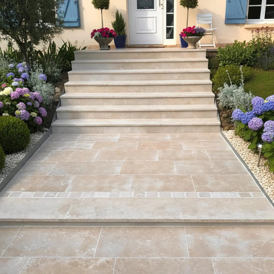 Dallage en pierre calcaire SINAI PEARL vieilli Minéral pierre naturelle