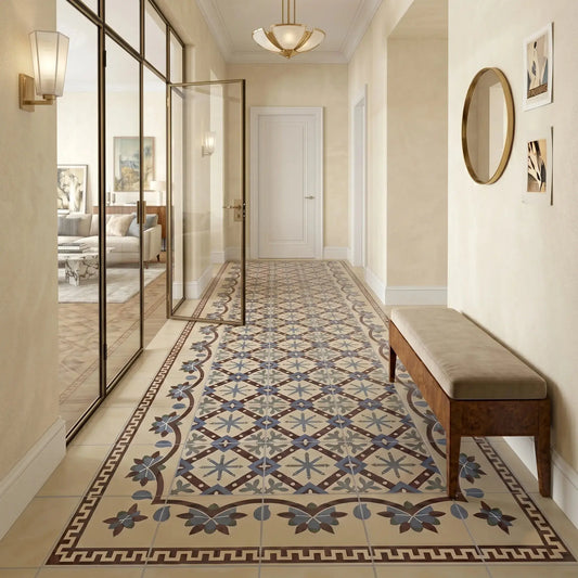 Carrelage effet carreau de ciment ancien CHARLES Minéral pierre naturelle