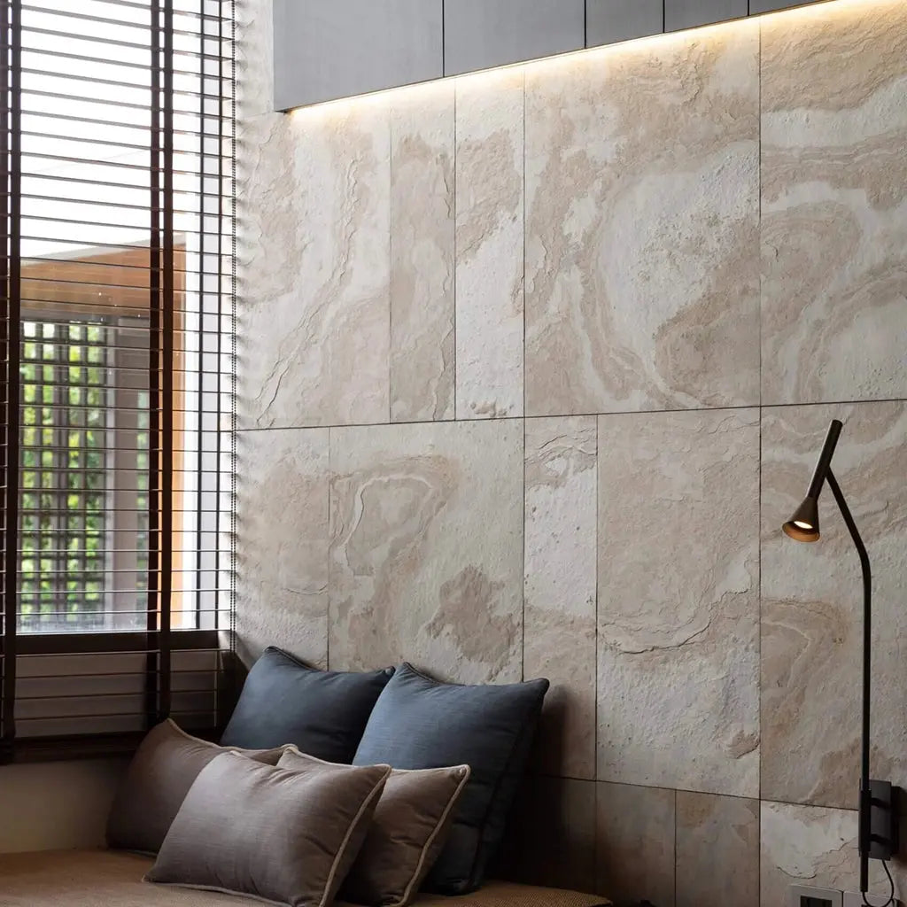 Feuille de pierre naturelle TAN DORÉ Minéral pierre naturelle