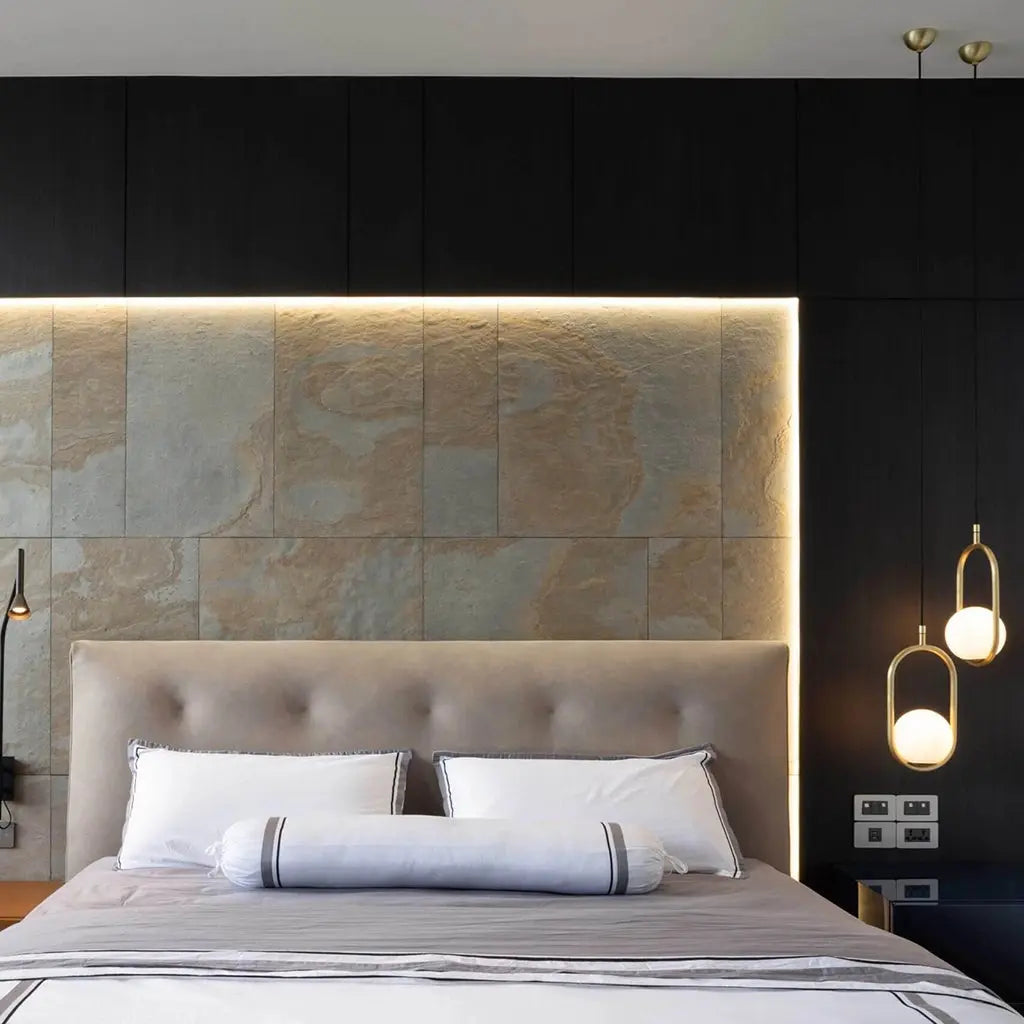 Feuille de pierre naturelle TAN DORÉ Minéral pierre naturelle