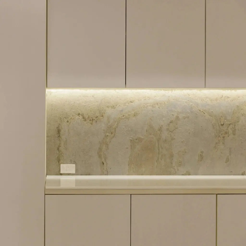 Feuille de pierre naturelle TAN DORÉ Minéral pierre naturelle