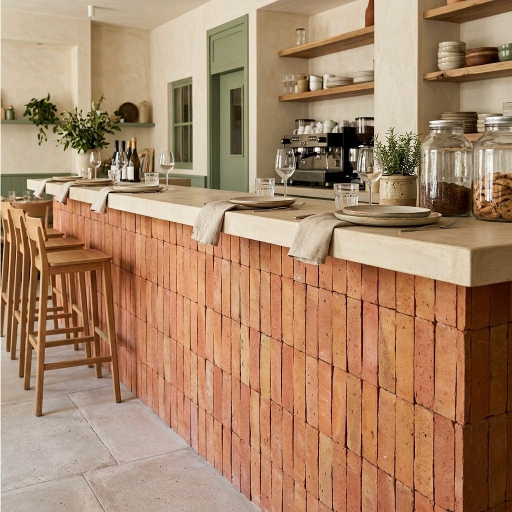 Terracotta Tile Cladding 30x8 cm - Full-Body Handmade Terracotta