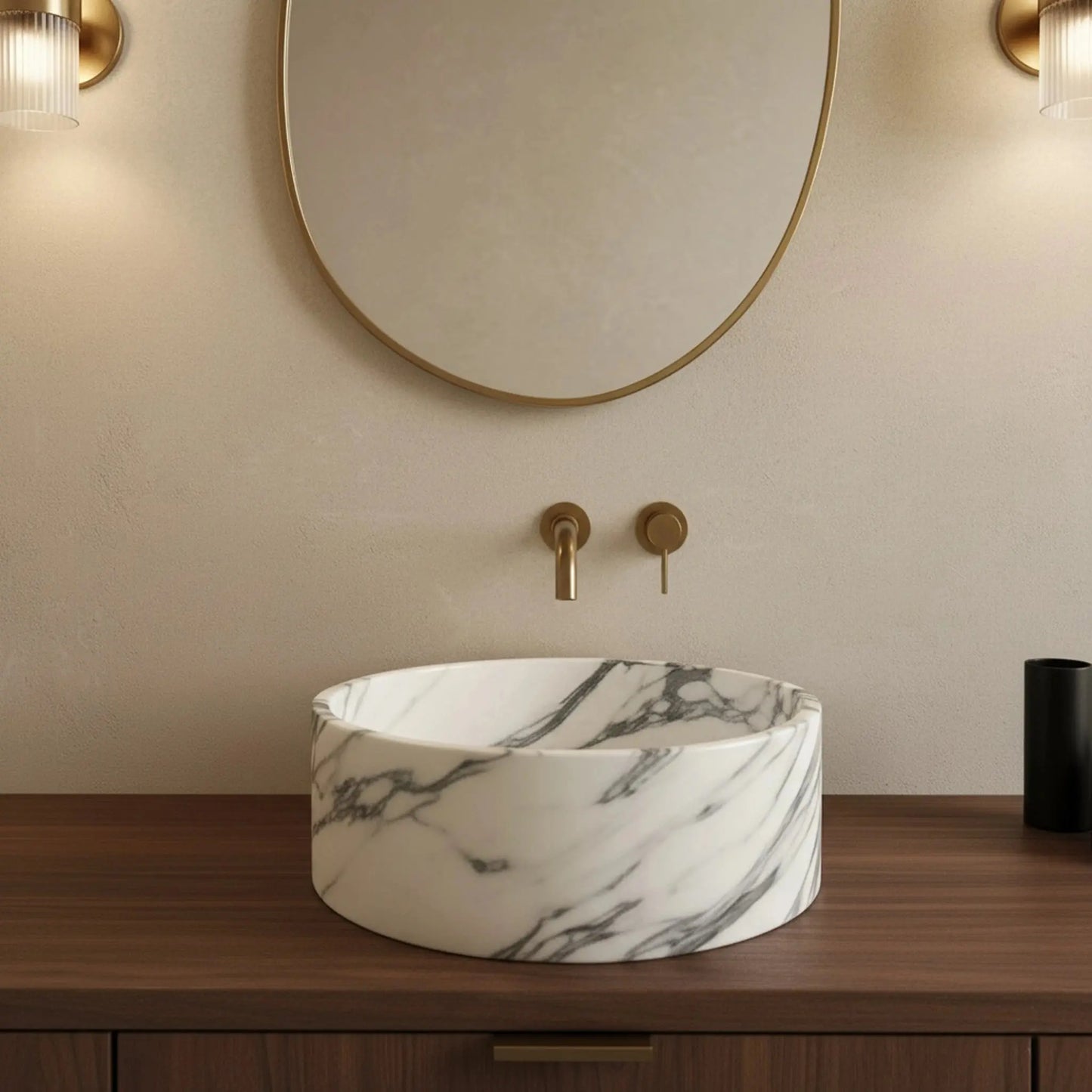 Vasque ronde en marbre ARABESCATTO