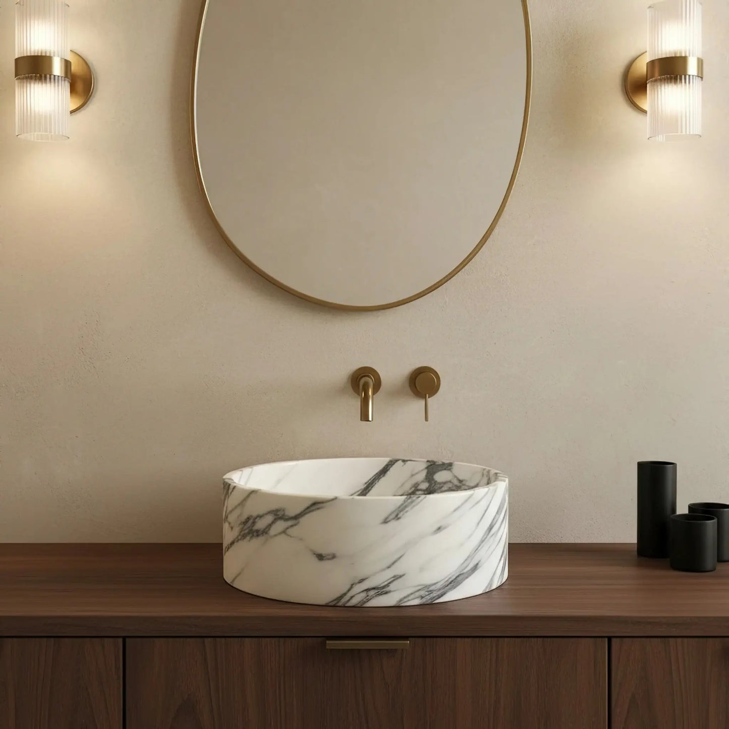 Vasque ronde en marbre ARABESCATTO